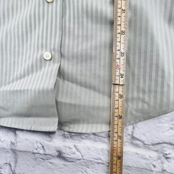 Brooks Brothers Shirt Women's 10 Grey Cotton Semi Fitted French Cuffs Button Up - Picture 9 of 10